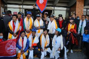 Nepali climber returns home after climbing Mount K2.